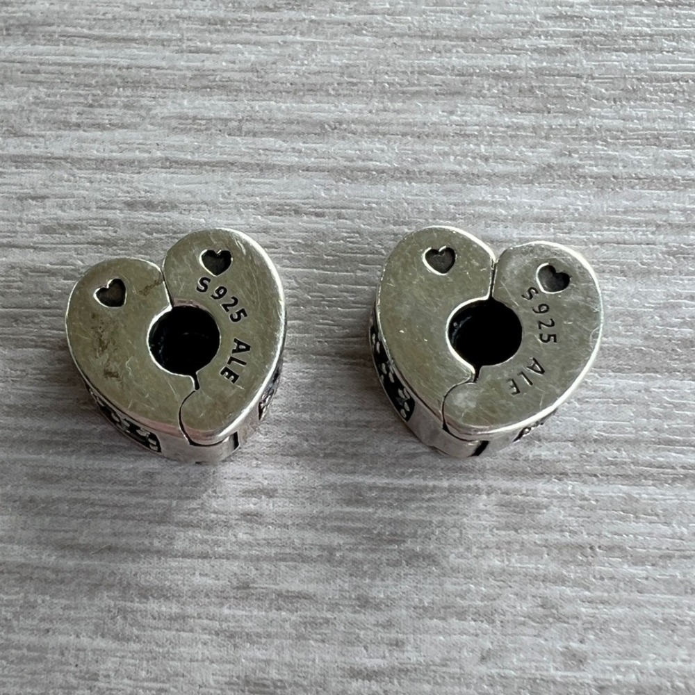 2 Retired Pandora Arcs of Love, Multicolored Crystals Clip Charms 797020nrpmx